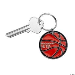 Religious Basketball Metal Keychains - 12Pk