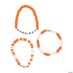 Orange Game Day Spirit Beaded Bracelet Sets-12Pk