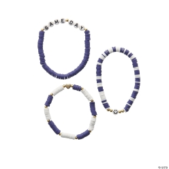 Purple Game Day Spirit Beaded Bracelet Sets-12Pk