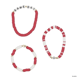 Maroon Game Day Spirit Beaded Bracelet Sets-12Pk