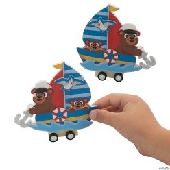 Bears in a Sailboat Pull-Back Craft Kit-12Pk