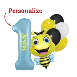 Bee Age 1 PERSONALIZED Balloon Bouquet