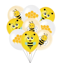 Bee Party Full Colour Large Latex Balloons - 12 PK