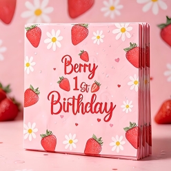 Strawberry Berry 1st Birthday Lunch Napkins - 16 PK