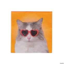Birthday Cats Paper Beverage Napkins-16Pk