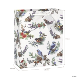 Pinecone and Birds Gift Bags with Tag-12Pk