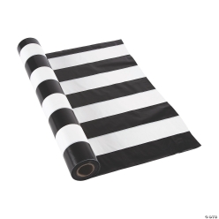 Black & White Striped 100 Foot Tablecloth Roll