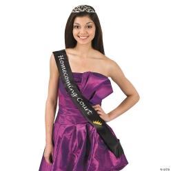 Satin Black Homecoming Court Sash