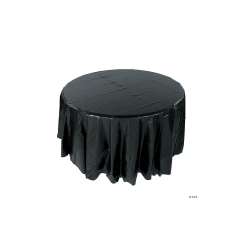 Black Round Plastic Tablecloth