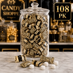 Metallic Black & Gold Buttermints - 108pcs