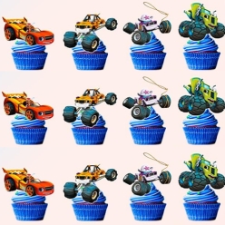 Blaze Monster Machines Cupcake Toppers - 12 PK