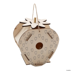 DIY Unfinished Wood Love in Bloom Strawberry Birdhouses-12Pk