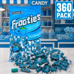 Blue Raspberry Tootsie Roll Frooties Chewy Fruit Candy-360Pk