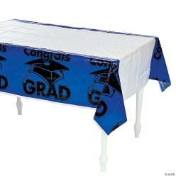 Blue Congrats Grad Tablecloth