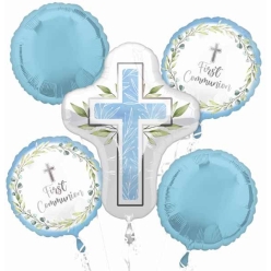 First Communion Blue Balloon Bouquet