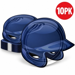 Baseball Blue Helmet Shaped Plates - 10 PK