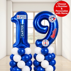Blue Jays 2 Digit Airfill Personalized Balloon Column Kit