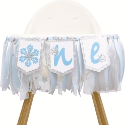 Winter Onederland 1st Birthday Blue Ribbon High Chair Banner