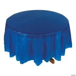 Blue Round Plastic Tablecloth