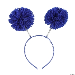 Blue Team Spirit Pom-Pom Head Boppers - 6Pk