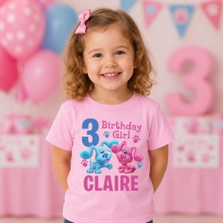 Blues Clues Birthday Personalized Light Pink T-shirt