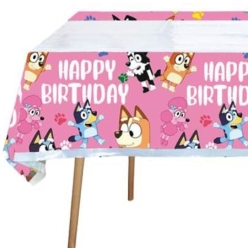 *Bluey Pink Plastic Table Cover