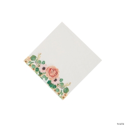 Blush Floral Beverage Napkins-16Pk