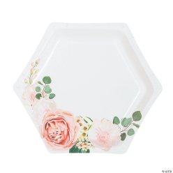 Blush Floral Dessert Plates - 8Pk