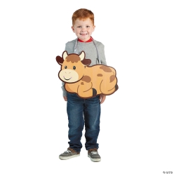 Kids Slip-On Ox Cardboard Sandwich Board Nativity Costume