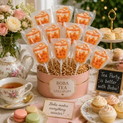 Boba Tea Cup Shaped Fruit Lollipops-12Pk