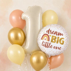 Boho Rainbow 1st Balloon Bouquet