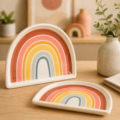 Boho Rainbow Shaped Dinner Plates 8PK
