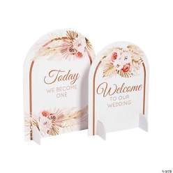 Neutral Boho Wedding Tabletop Signs - 2PK