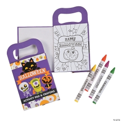 Halloween Activity Books with Crayons 12 Pack
