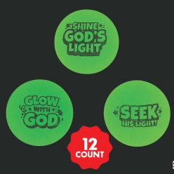 Christian Halloween Glow Bounce Balls - 12 PK