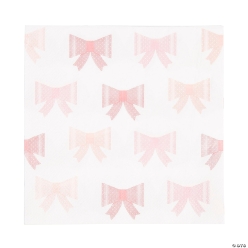 Pink Bow Party Napkins 16pk