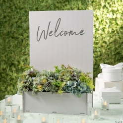 Welcome Sign with Flower Box Holder Decoration