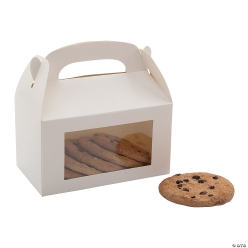 White Cardstock Treat Boxes with Window-12Pk