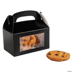 Black Cardstock Treat Boxes with Window-12Pk