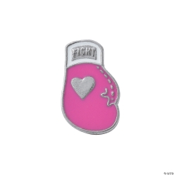 Pink Ribbon Boxing Glove Pins - 12 Pk