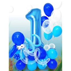 Boy First Birthday 51pc Airfill Balloon Set