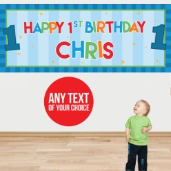 1ST Bday Boy PERSONALIZED Giant Vinyl Keepsake Banner