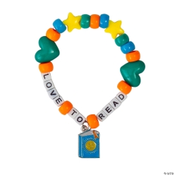 I Love to Read Beaded Bracelet Craft Kit-12Pk