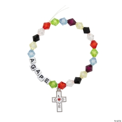 Religious Agape God's Love Bracelet Craft Kit-12Pk