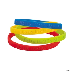 Jesus Loves Me Band Bracelets-24Pk