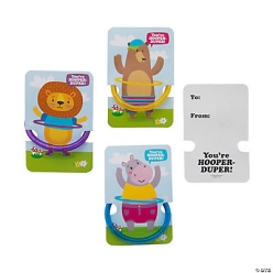 Neon Glitter Pen Bracelets with Animal Card-24Pk