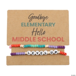 End of Year Elementary to Middle School Bracelets with Card for