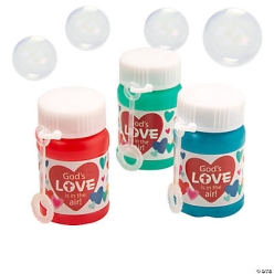 Religious Valentine Bubble Bottles - 24Pk