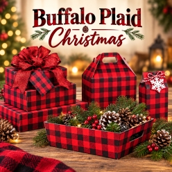 Buffalo Plaid Christmas Party Supplies
