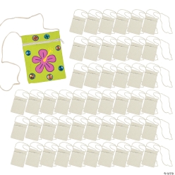 DIY Canvas Zipper Purses - 48Pk